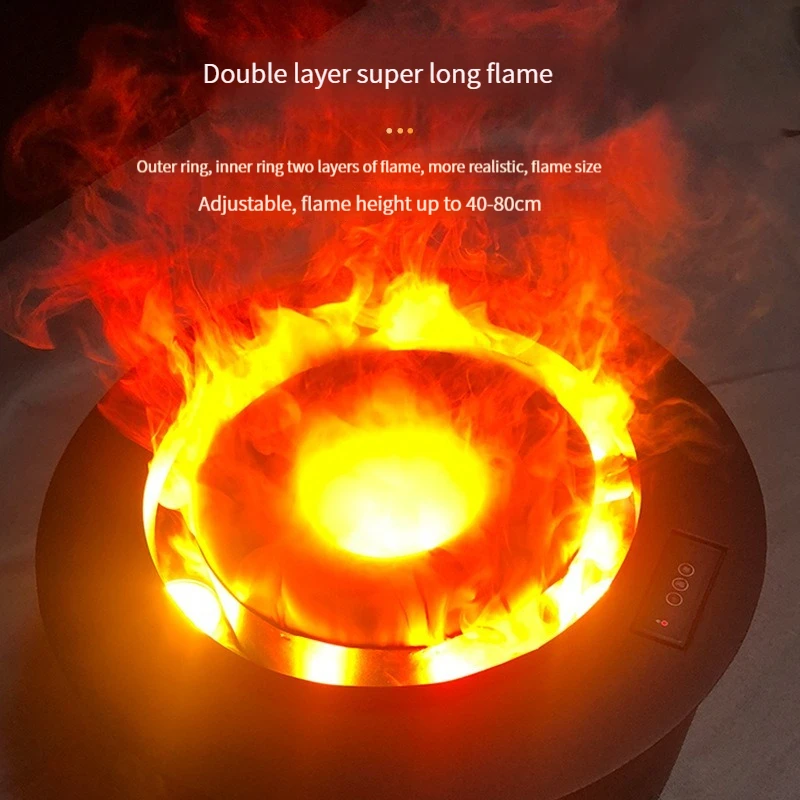 Circular smart 3D Fireplace APP Color adjustment Home interior decoration RGB artificial simulated flame water steam fireplace