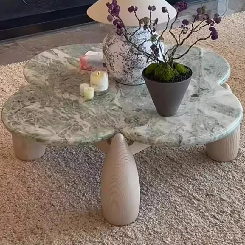 Mountain Stream Coffee Table, Vintage Marble Design for Small Space, Modern Luxury, Heat & Scratch Resistant, Customizable