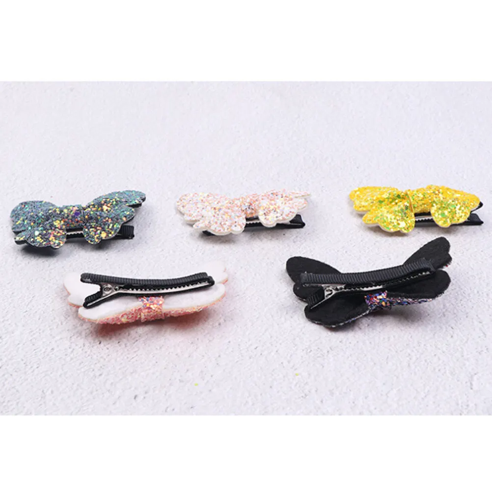 5Pcs Sparkling Sequins Hair Clips Shaped Barrettes for Ponytail Bangs Daily Party Wear