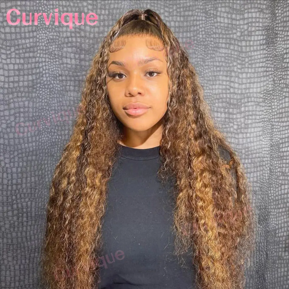 

P4/27 Highlight Wig Human Hair Deep Wave Ombre 13x6 Hd Lace Front Wig Pre Plucked Honey Brown 13x4 Lace Front Wig Colored Wigs