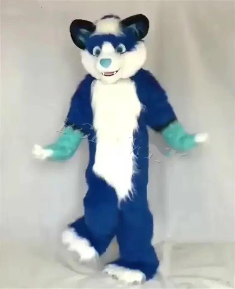 

Blue White Fursuit Husky Dog Mascot Costume Cartoon Characters Outfits Adults Christmas Carnival Birthday Party Outdoor Suits