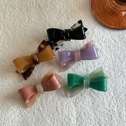 Korean Jelly Colored Bow Acetate Barrette Hair Clip for Women Girls 2024 Fashion Sweet Delicate Hairpin Headdress Accessories