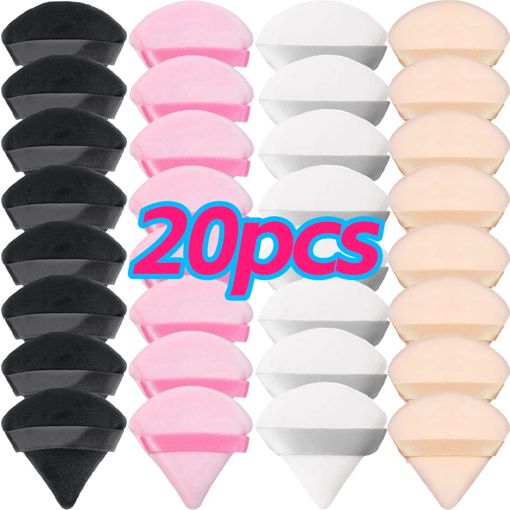 Short-pile Triangle Puff Ultra-Soft Loose Powder Facial Beauty Makeup Tools Washable Cosmetic Foundation Velvet Sponge Puffs