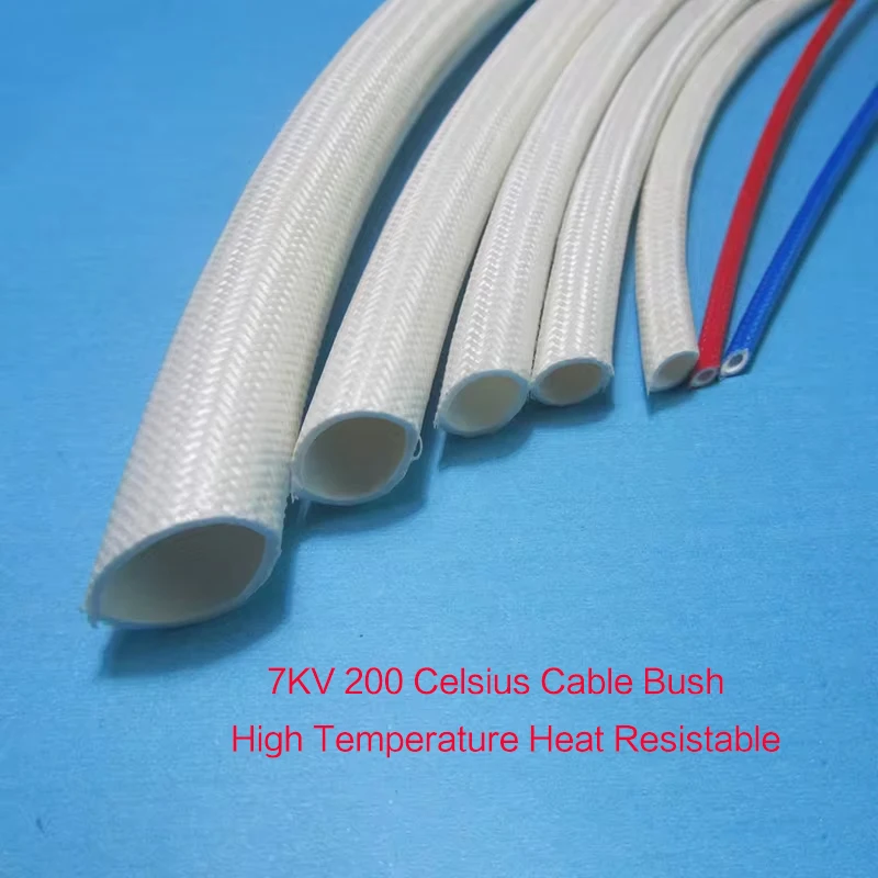 7KV 200 Celsius Cable Bush Kitchen And Cooking Machine Inner High Temperature Heat Resistable Silicone Coated Fiber Glass Sleeve