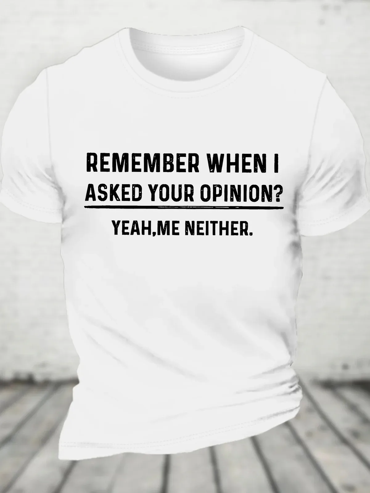 Funny Humor Shirt Your Opinion Funny Mens Cotton T-shirt image 2