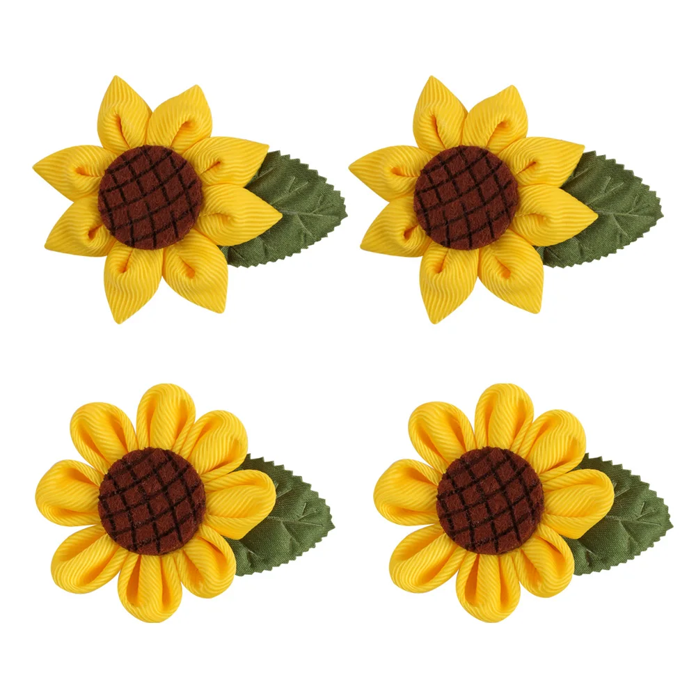 Ncmama-Pinza de pelo de girasol para niña, horquillas y Clips de grogrén, cintas de girasol, accesorios para el cabello, 6x5cm, 8g, 2 uds.