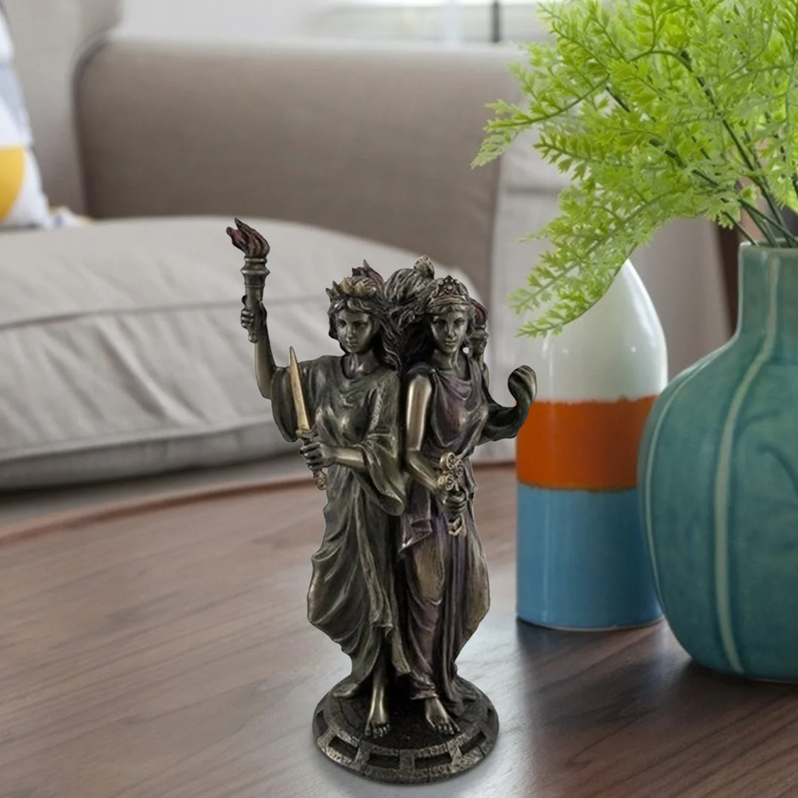 

Customizable Three Goddess Resin Statue Greek Religious Crafts Sculpture Decoration Triple Form Hecate GreekGoddess