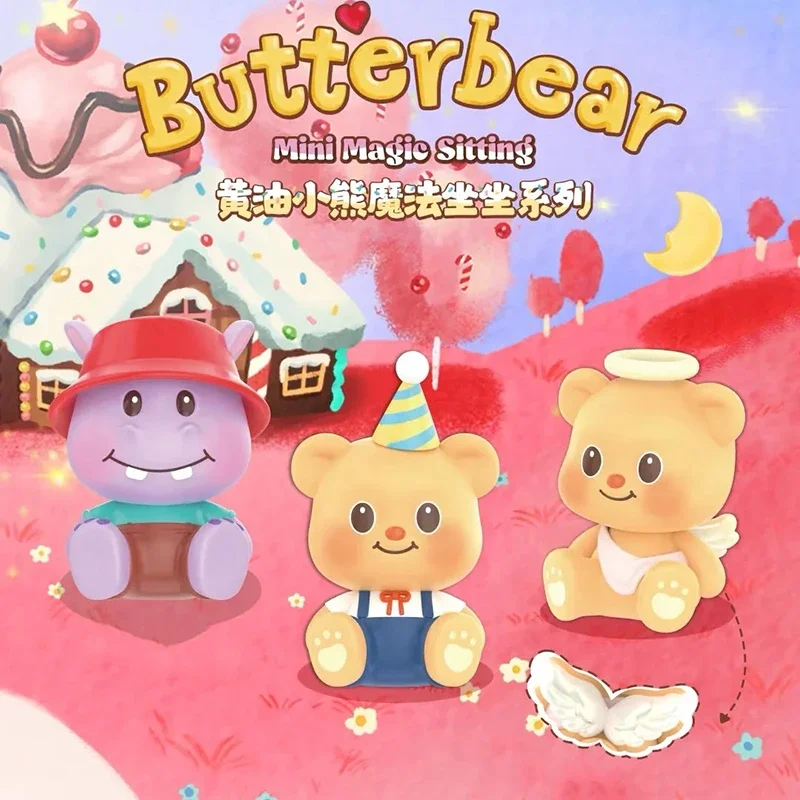 

2025 Hot Miniso Cartoon Butter Bear Mini Magic Sitting Series Blind Bag Doll Desktop Decoration Blind Box Toys Birthday Gift