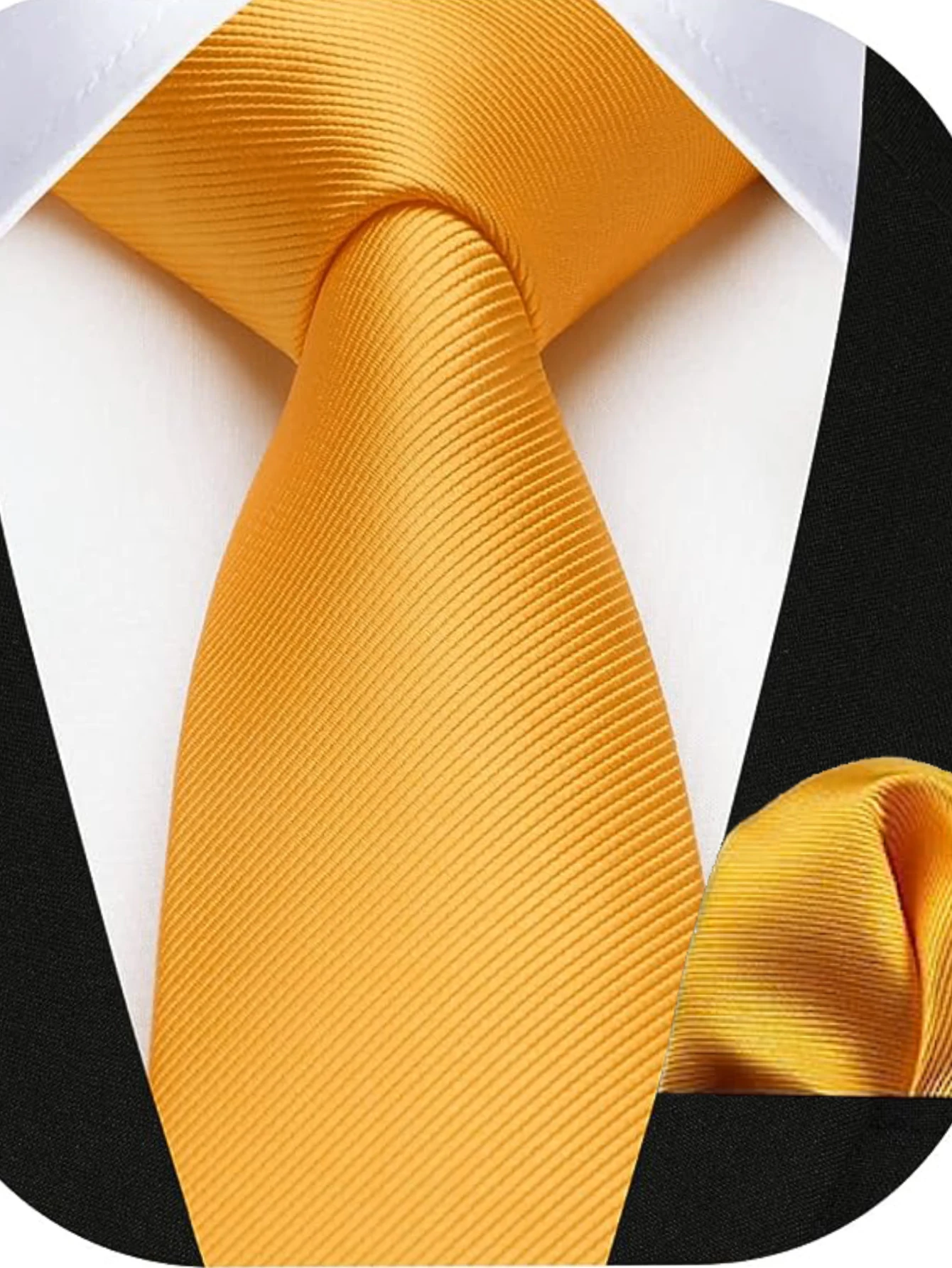 JEMYGINS Herren-Krawatte, schmal, einfarbig, 6 cm, Seidenkrawatte, Einstecktuch-Kombi-Set, geeignet für Herren, Geburtstagsgeschenke, Hochzeiten, Business – Detail 13