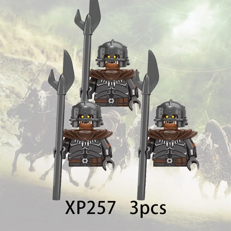 3 stücke Herr Ringe Elfen Orcs Armee Zwerg Rohan Mini Action Spielzeug Figuren Bausteine Montage Spielzeug für Kinder Geburtstag geschenk