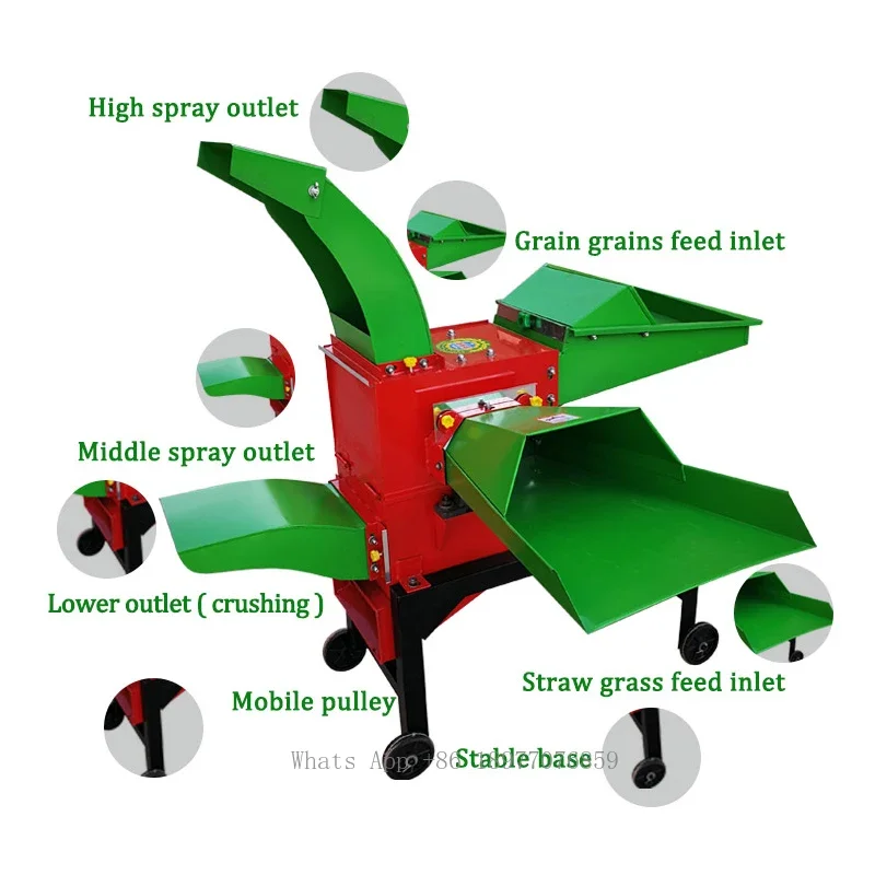 Farm Straw Hay Forage Chopper Small Grass Chaff Cutter Machine Chaff Cutter Machine Animal Feed Home Use