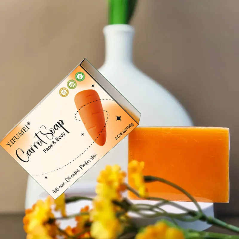 Carrot Soap Rejuvenation for Bathing and Face Washing Vitamin E Antioxidant Brightening Smooth Body Whitening Skin for Face