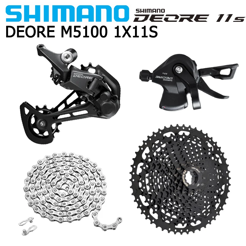 Shimano Deore M5100 1x11S Groupset 11V desviadores palanca de cambios derecha RD-M5100 NEWBIE cadena sol negro Cassette 46T 50T 52T