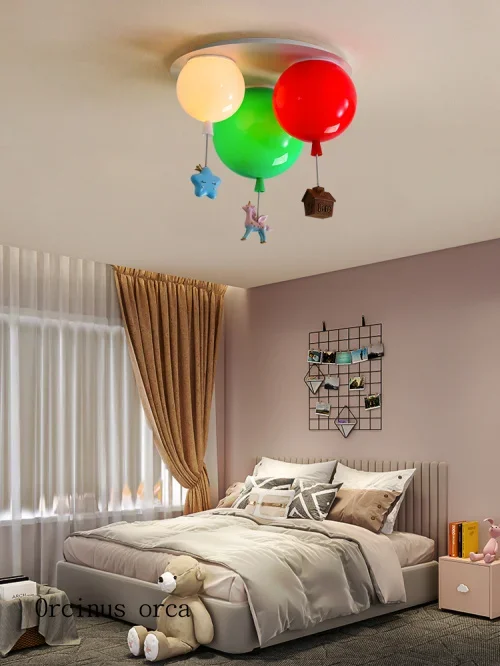 

Nordic modern cartoon ceiling lamp net red bedroom lamp creative personality children's bedroom color balloon ceiling lamp