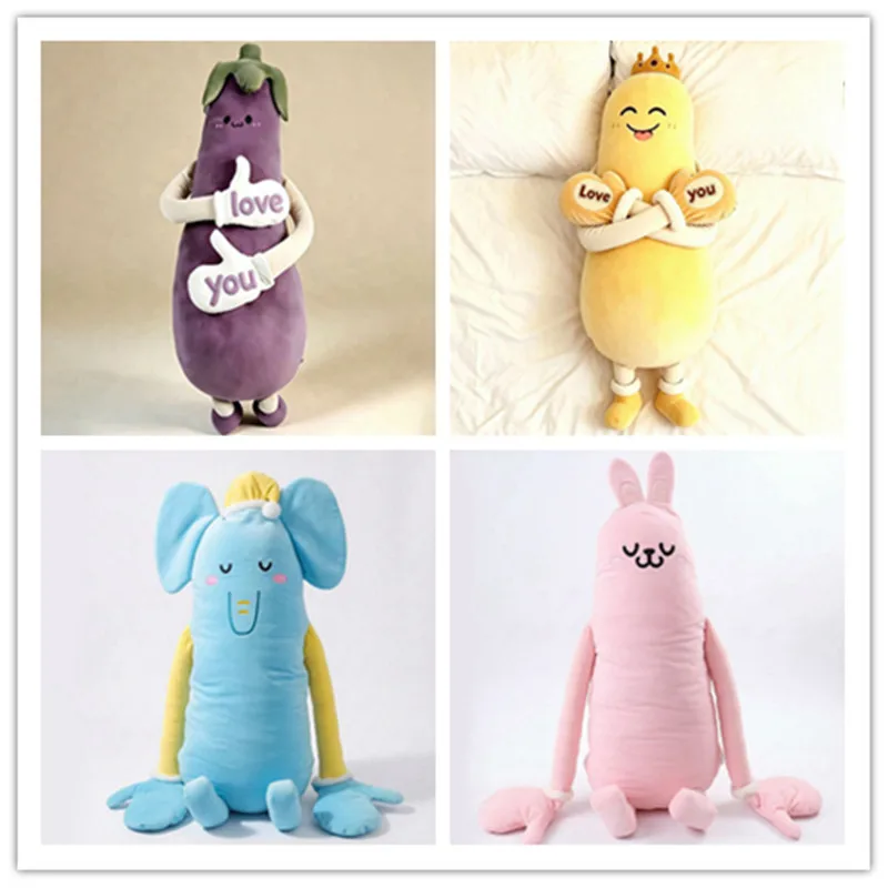Eggplant Banana Sleeping Pillow Patting Doll with Soothing Palm No Electric Huggable Pillow Soft Large Size Gifts