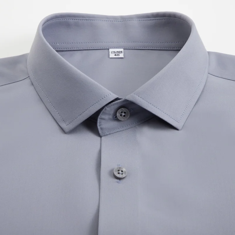 8XL Solid Color Work Man Shirts Long Sleeve Formal White Shirt for Man Long Sleeve Slim Fit Soft Cozy Business Casual Office