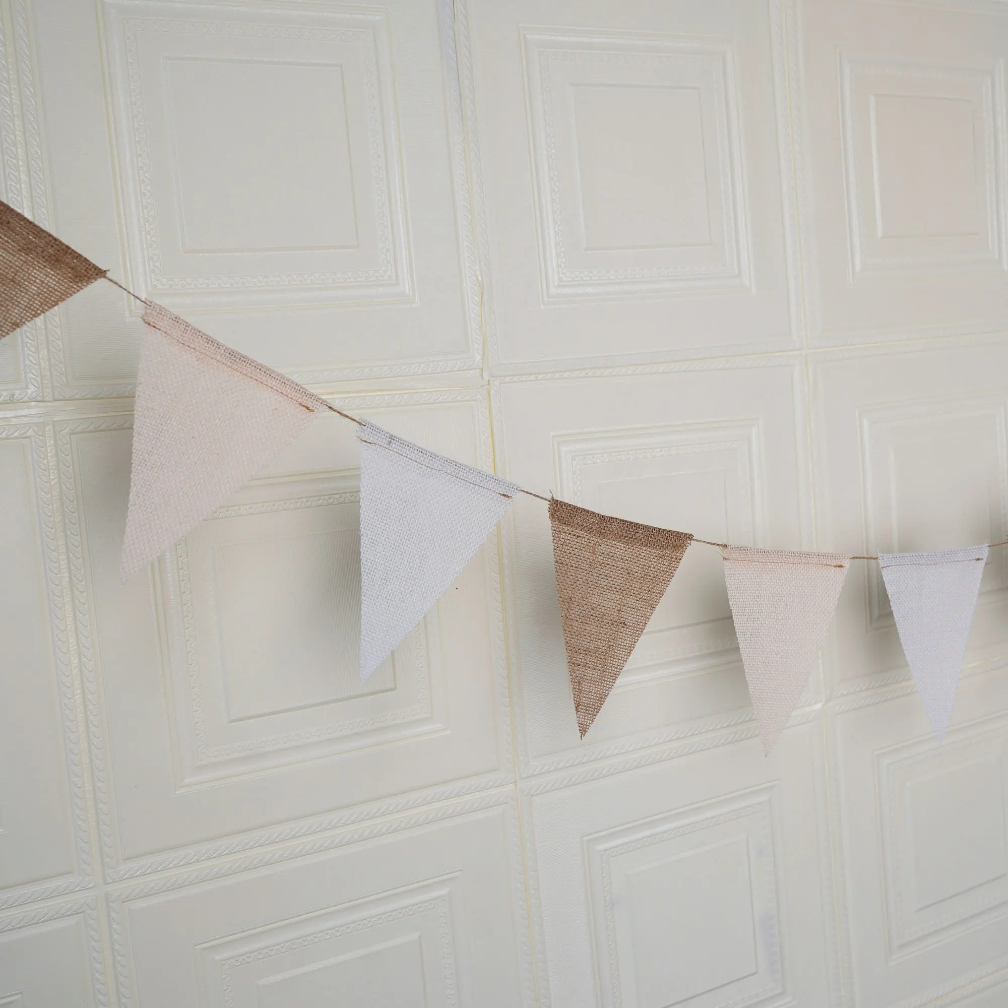 12 Flags/13 Flags Pennant flags Hessian Wedding Party Decor Bunting Vintage Photo Prop Banners Home Baby Shower Carnival Garland