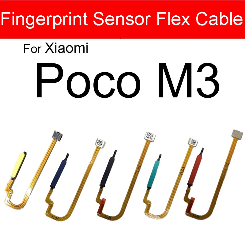 Fingerprint Sensor Flex Cable For Xiaomi Poco X3 Pro F3 Pro M3 Pro For Redmi 9T Home Key Touch ID Fingerprint with Power Button