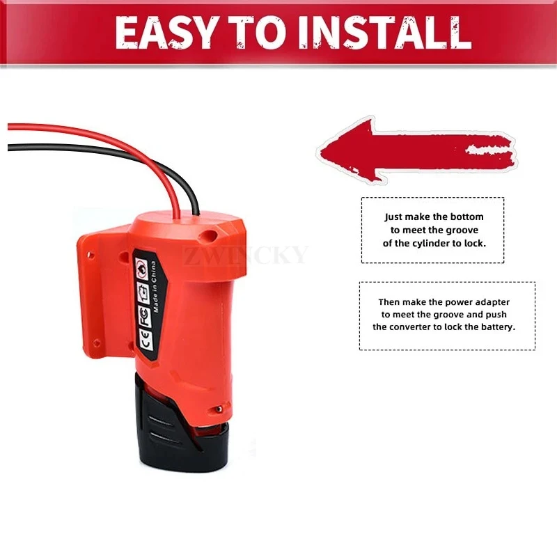 

For Milwaukee 12V Lithium Battery Charging Case Power Tools Car Cigarette Lighter Adapter Buck Converter Regulator DIY Charger