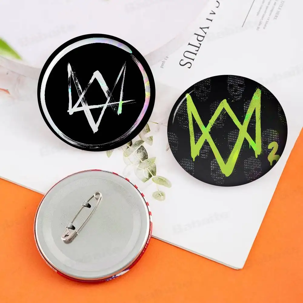 LOGO Watch Dogs Game    Cute Series Pins Funny Badge Interesting Cartoon Animals Brooches Backpack Clothes Gift Accessory