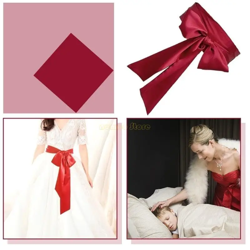 31BF Lichtgewicht Brede Tailleband Kleur Lace Up Strik Decor Lint Taille Riem Dameskleding Accessoires