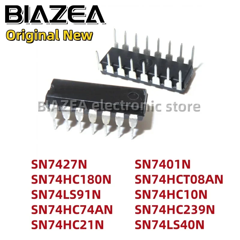 1 ชิ้น SN7427N SN74HC180N SN74LS91N SN74HC74AN SN74HC21N SN7401N SN74HCT08AN SN74HC10N SN74HC239N SN74LS40N DIP14
