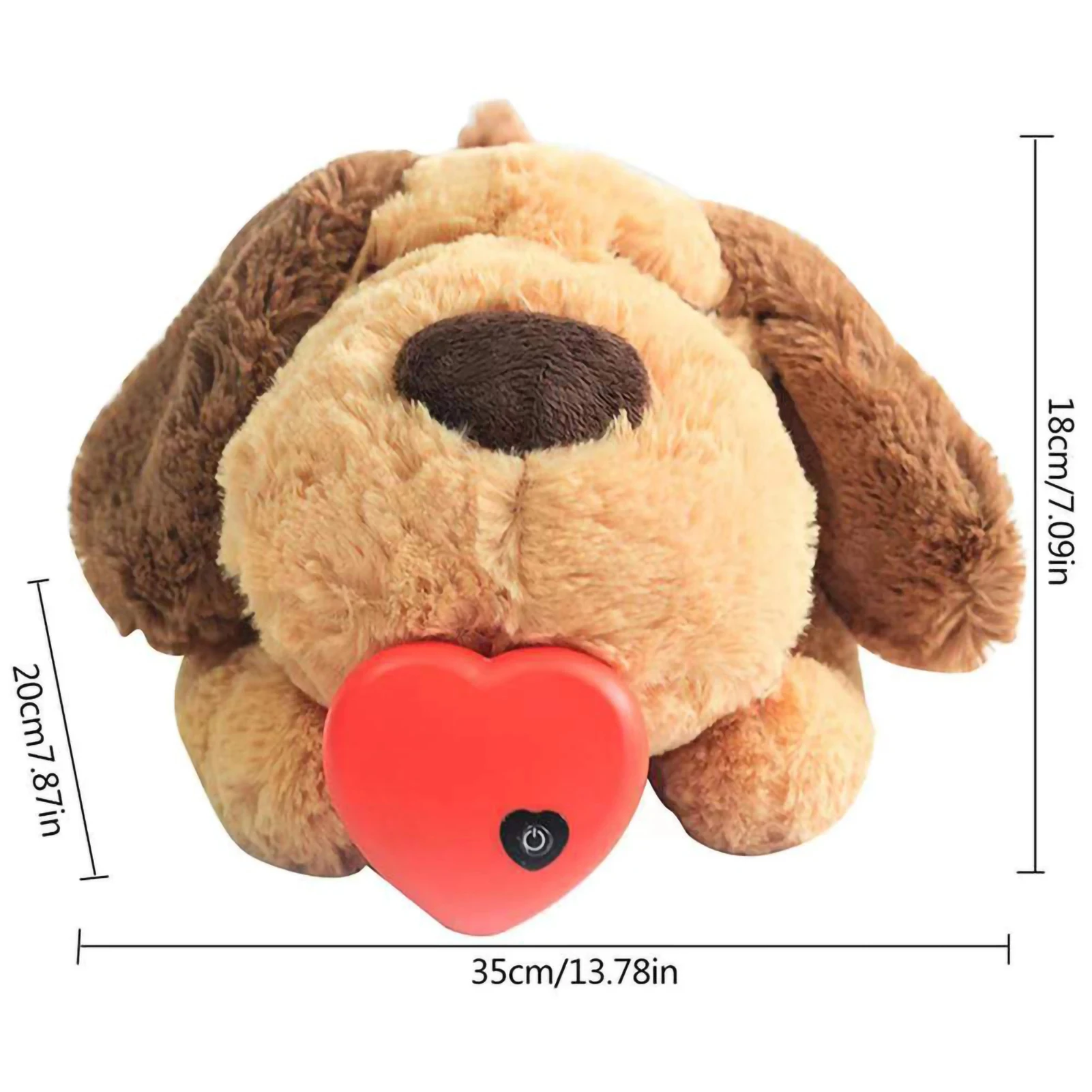 Pet Heartbeat Dog Anxiety Relief Plush Toy Pet Comfortable Behavioral Training Play Aid Tool Soft Plush Sleeping Buddy For Dog