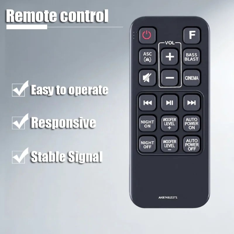 

Compatible with LG AKB74375511, AKB74375509, AKB74815321, AKB74815331, AKB74435311, LAS551H, LAS550H, LAS55C, COV33552406, LAS75