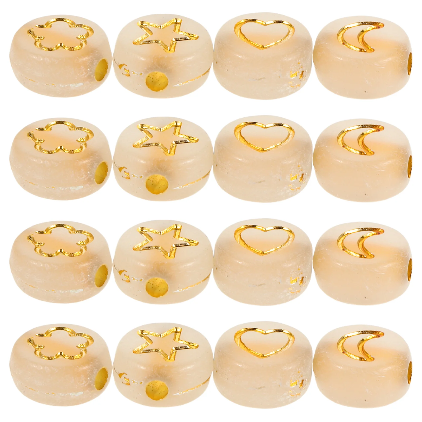 

600 Pcs Luminous Beaded Jewelry Glow Dark Crafting Supplies Star Moon Beads Acrylic Loose Spacer
