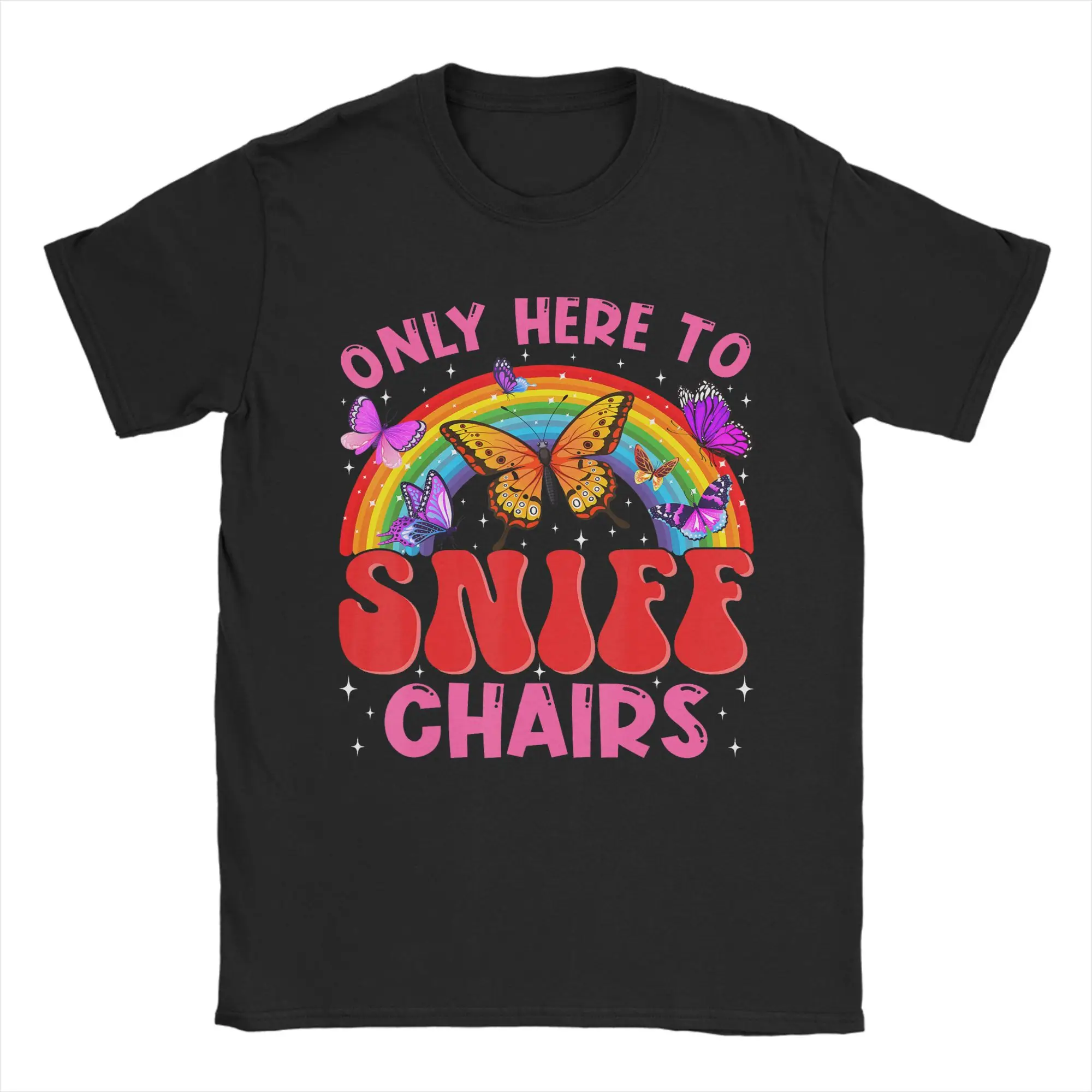 Inappropriate Funny Only Here to Sniff Chair Embarrassing T-Shirt for Men Novelty 100% Cotton Tees Short Sleeve T Shirts Clothes