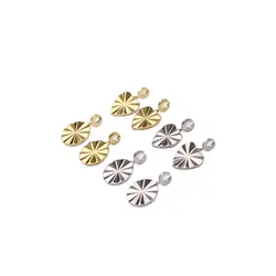 10/20pcs 6mm Wholesale Mini Stainless Steel Round And Heart Charms Pendant DIY Necklace Bracelets Anklets Unfading Colorless