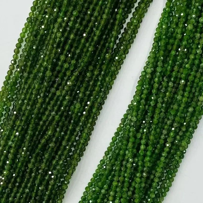 Natural Diopside Round Facted Cube Loose Bead Women Jewelry Making DIY Bracelet Necklace 38cm Accessories Manufacturer Wholesale