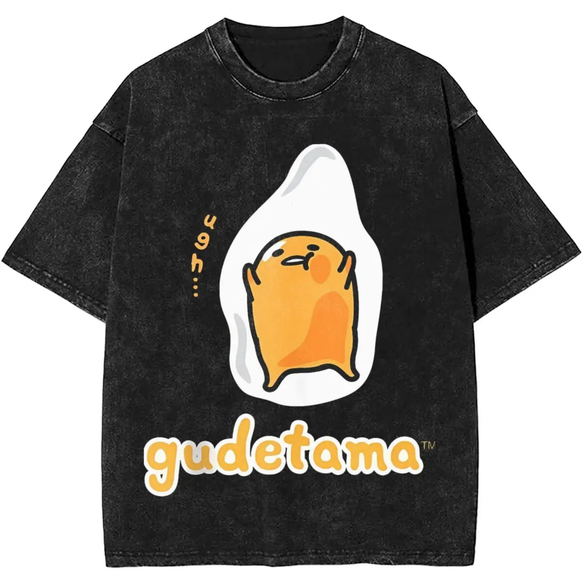

Gudetama Egg Washed T Shirt Male Street Style Casual T Shirts Summer Breathable Hip Hop Tees Print Oversized Clothes