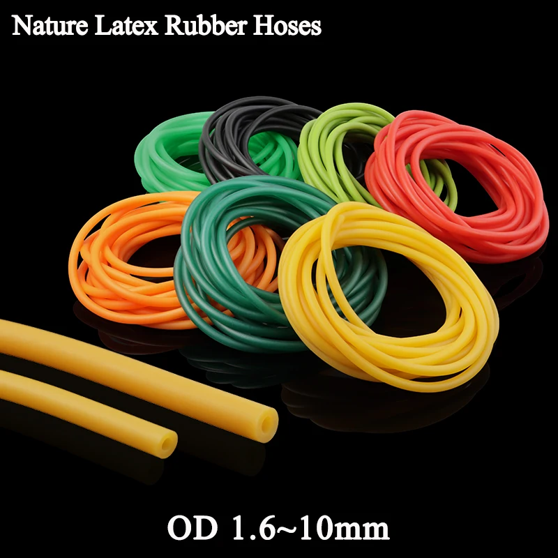 1~10M Nature Latex Rubber Hoses IDxOD 1.6~10mm Multi-colors High Resilient Surgical Medical Tube Slingshot Catapult Elastic Band