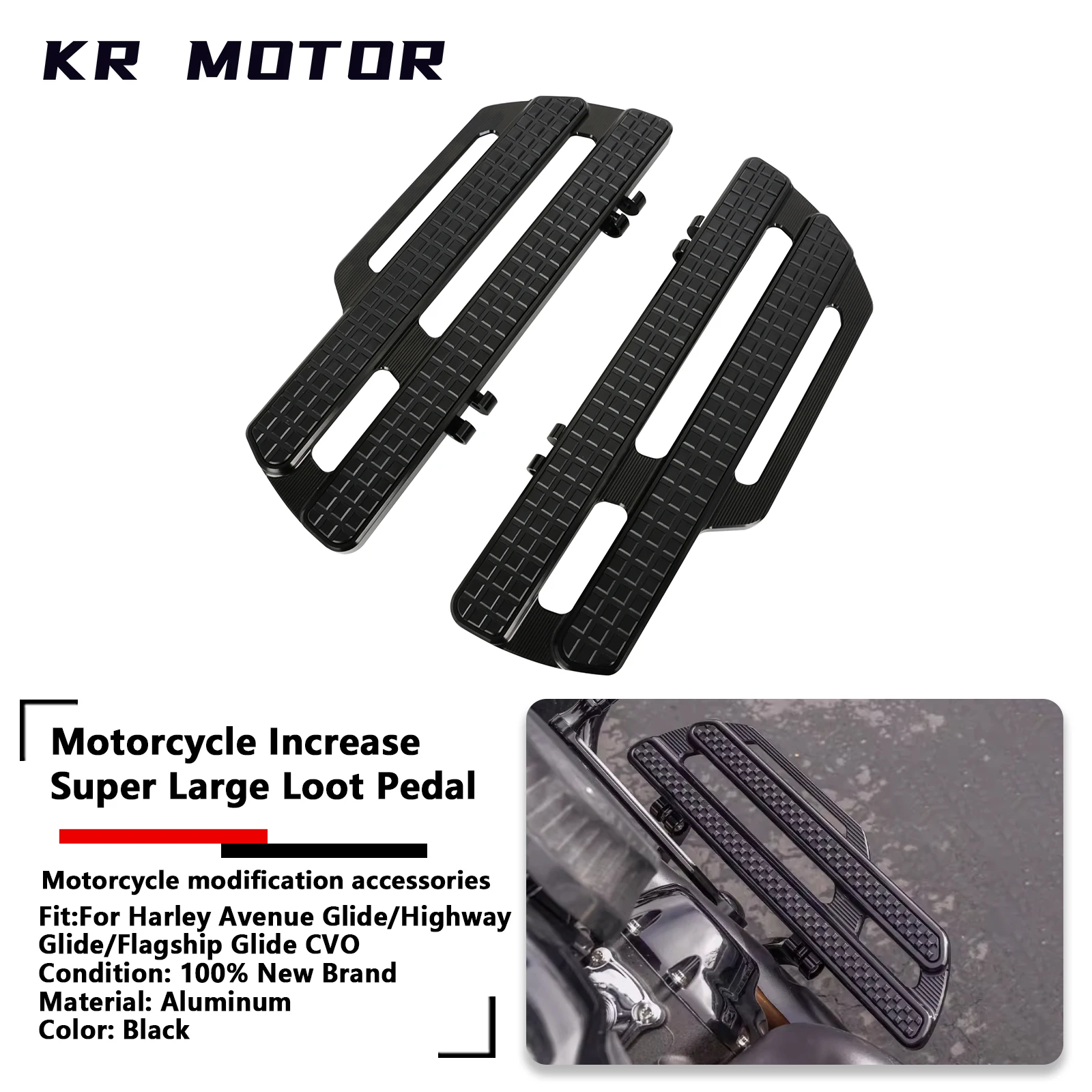 Motorcycle Driver Increase Lengthen Large Foot Pedals Fits For Harley Street Flagship Glide CVO Highway Avenue Glide 1984-2023