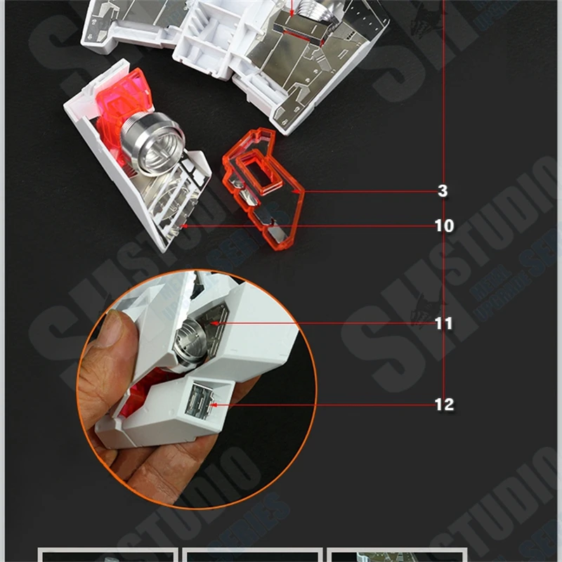 SH Studio Metal Etching Detail-up, suku cadang untuk 1/48 MEGA Unicorn setelan ponsel Model mainan modifikasi Aksesori logam