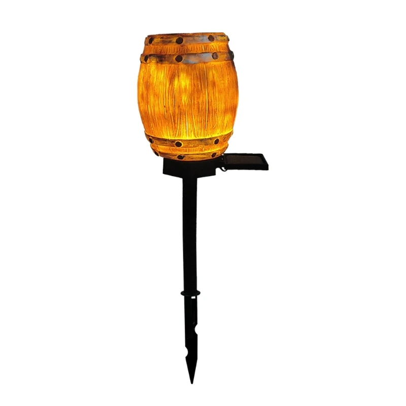 

Solars Powered Stake Lights Lamp Wine Barrels Decoratives Lights Solars Landscape Gardens Lights for Patios, Yards