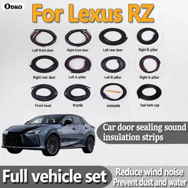 Car Door Seal Strip Rubber Noise Insulation Dustproof Seal Strip Not easy to Fall off For Lexus RZ Car Accessories 12Pcs