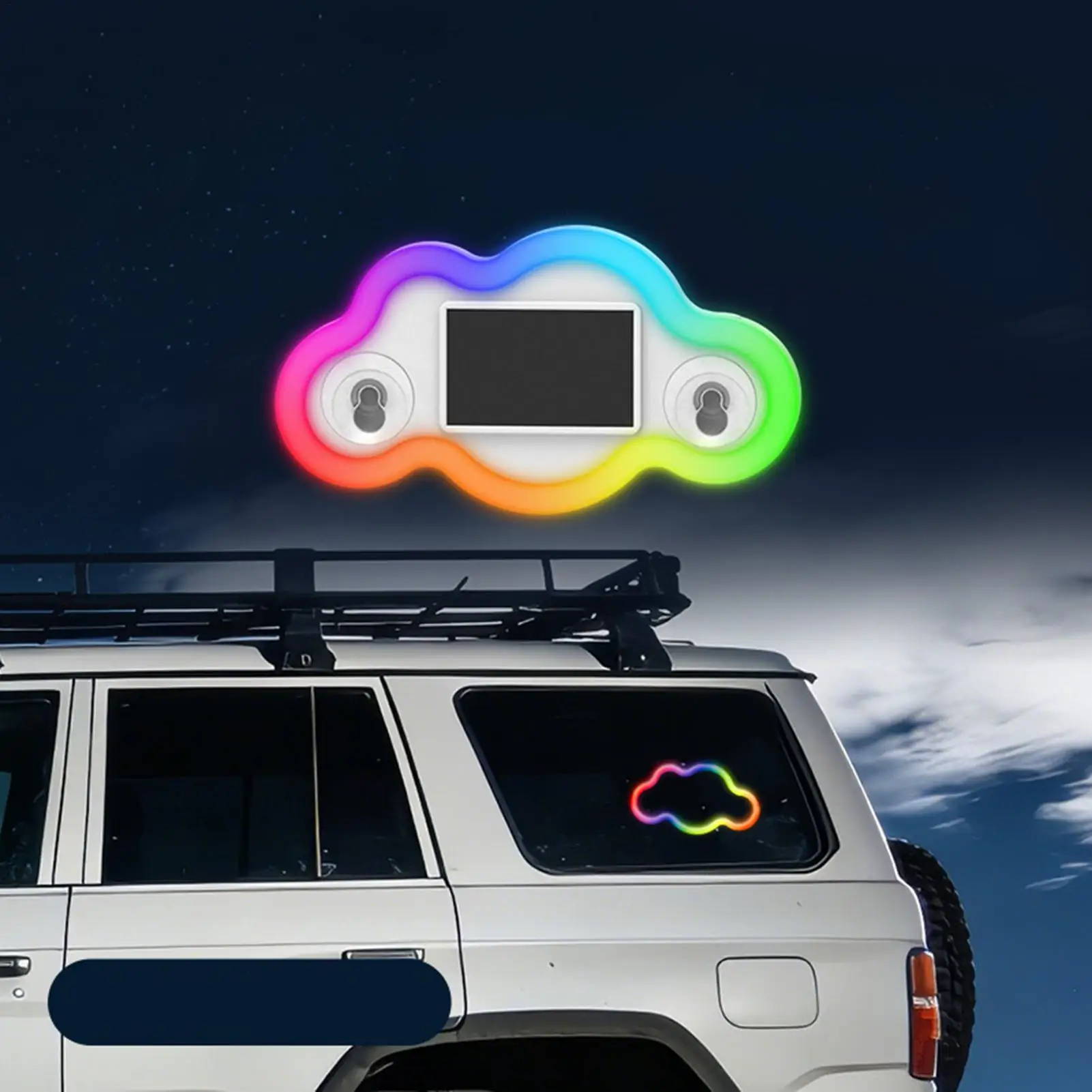 Car Window Light Cloud Shaped Ambient Suction Cup Lighting With Multiple Modes Car Window Light Up Sign For Truck Windshield