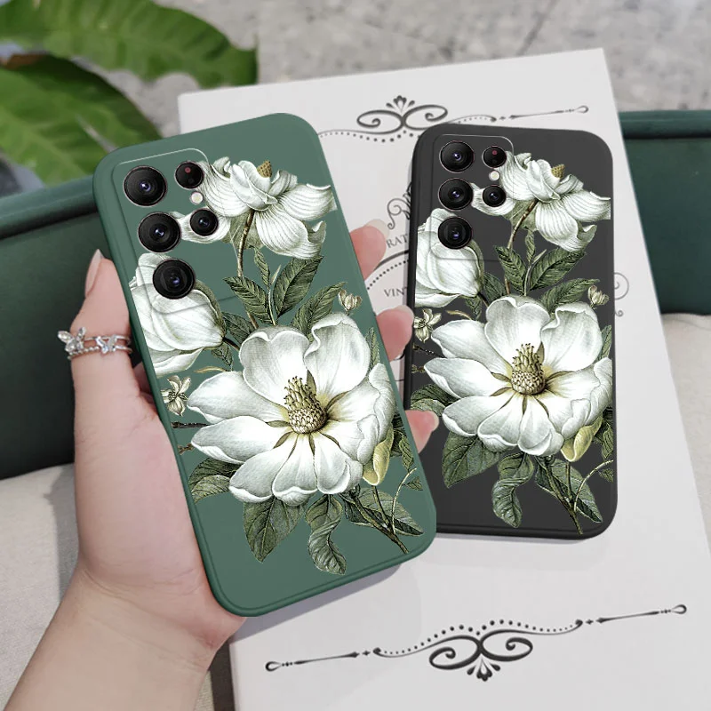 Wild Flowers Phone Case For Samsung Galaxy S24 S23 S22 S21 S20 Ultra Plus FE S10 S9 S10E Note 20 ultra 10 9 Plus Cover