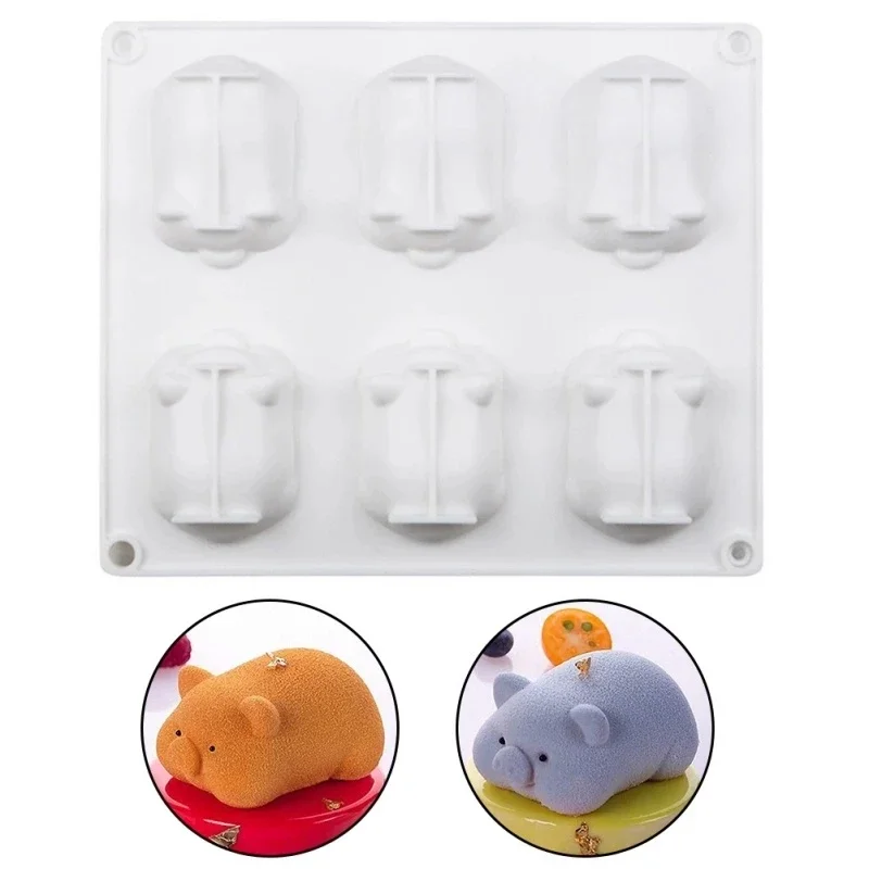 3D Easter Bunny Piggy Mold Silicone Mousse Dessert Jelly Baking Candy Chocolate Ice Cream Mold Kitchen Bakeware Tools Cake Decor