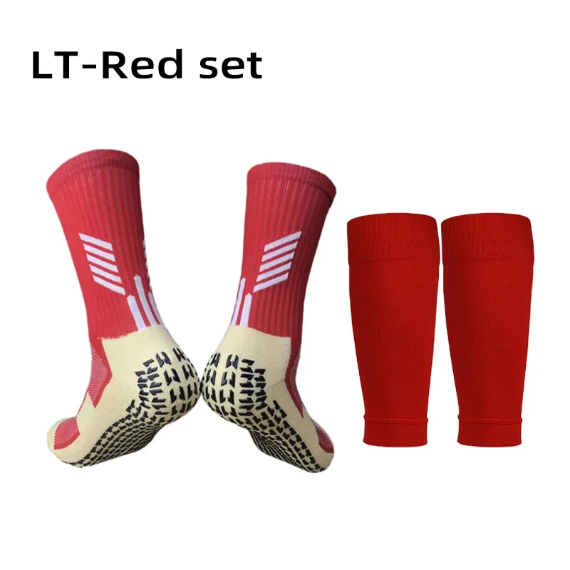 A Kits Anti Slip Soccer Grip Sock High Elasticity Football Shin Guards Sleeves Adults Kids Sports Legging Cover Protection Gear