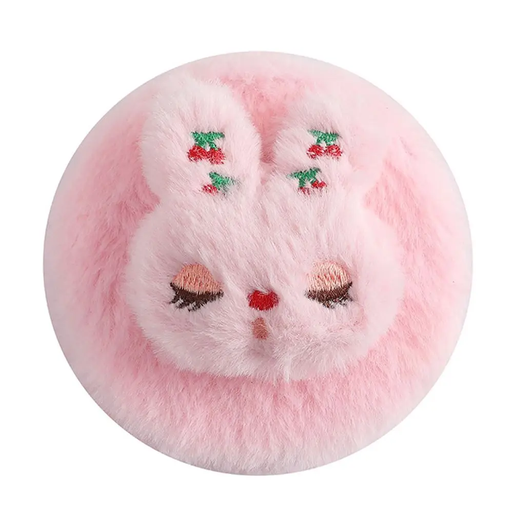 Cosmetics Tools Round Plush Mirror Double Side Compact Folding Mirror Cute Animal Vanity Mirror Outdoor