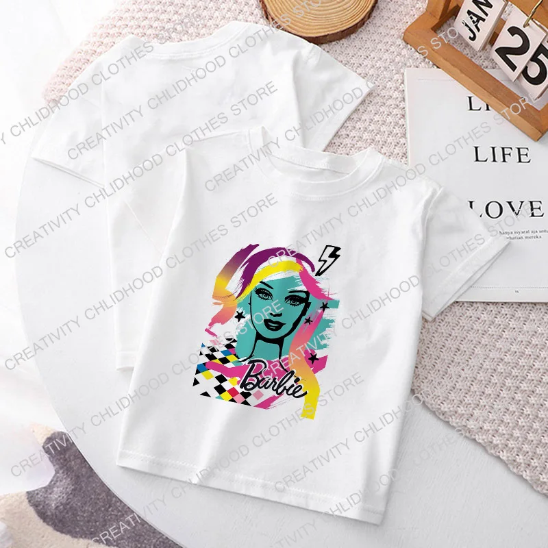 Barbies Children T-Shirt New Movie Kawaii Anime Cartoons Kids Boy Girl Tee Shirts Fashion Harajuku Beautiful Casual Clothes Tops