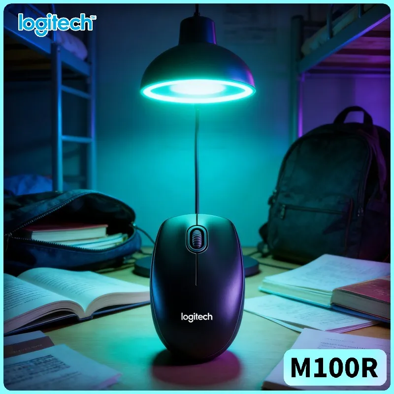

Проводная USB-мышь Logitech M100R, 1000 DPI, точное оптическое отслеживание, простой дизайн для офиса, дома, компьютера, ноутбука, настольного ПК