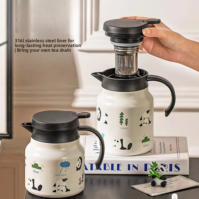 Insulated Teapot Large Capacity Hot Water Kettle Office Household Use Steaming Brewing Simmering Tea Pot