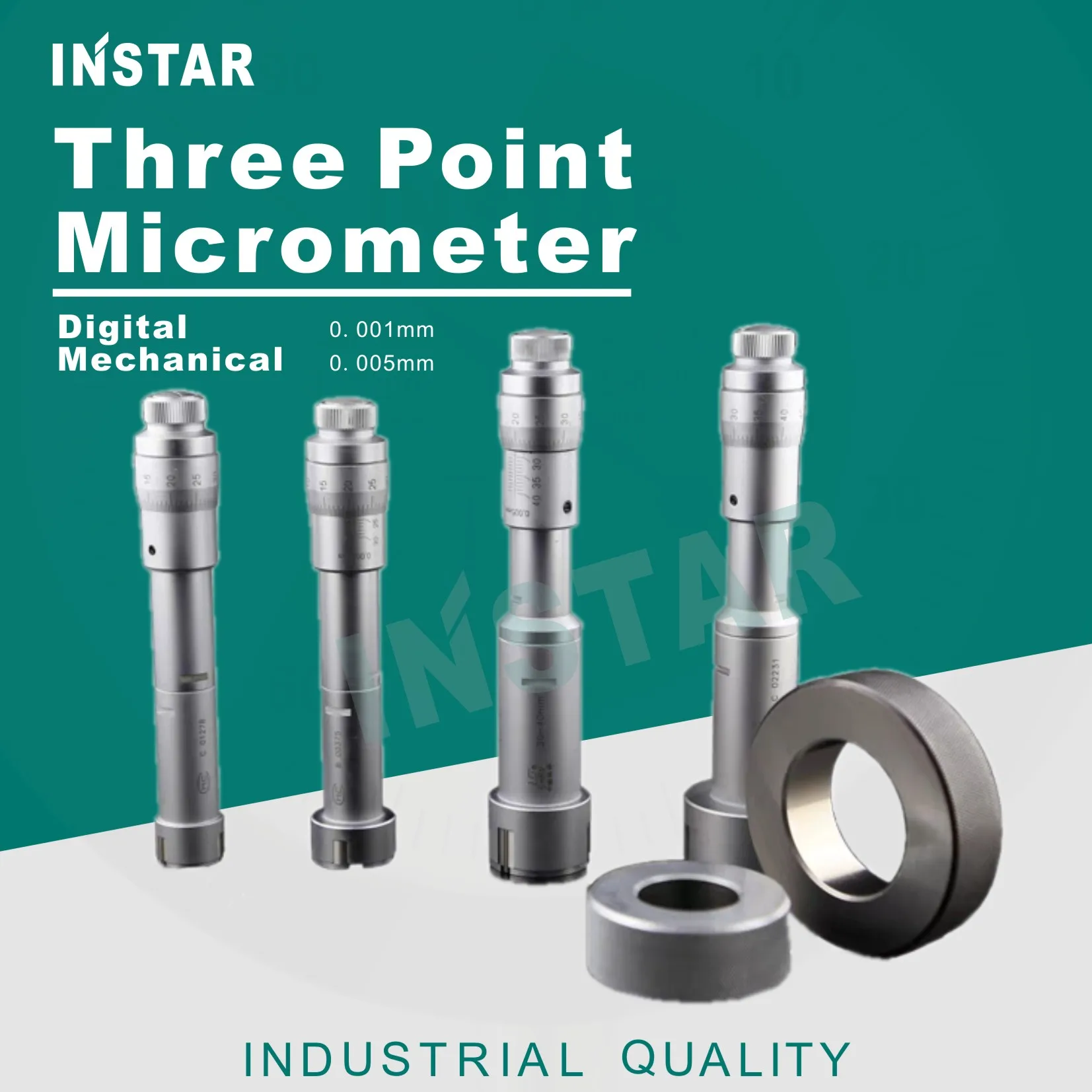 Shan Three Point Internal Micrometer Mechanical 50-63mm x 0.005mm  High Quality 62-75mm 75-88mm 87-100mm 100-125 Digital 0.001mm