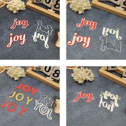 2024 New English Joy Christmas Letter Snowflake Metal Cutting Dies for Scrapbook paper craft knife mould blade punch stencil