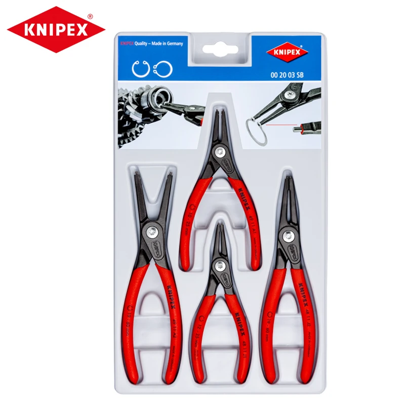 KNIPEX 00 20 03 SB Precision Circlip Pliers Set 4 Piece