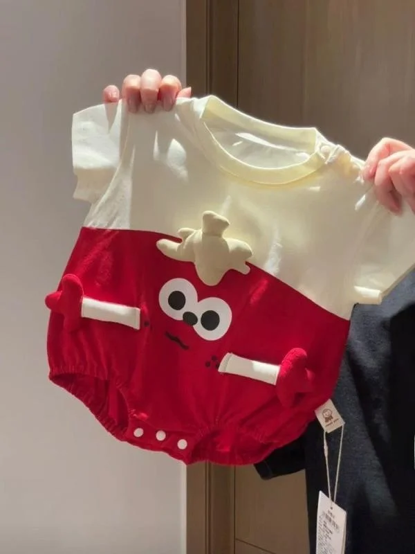 Roupas de Verão para Bebês, Conjunto de Body Triangular para Meninas, Roupas Adoráveis para Bebês, Coleção de Verão, Marca Ch...